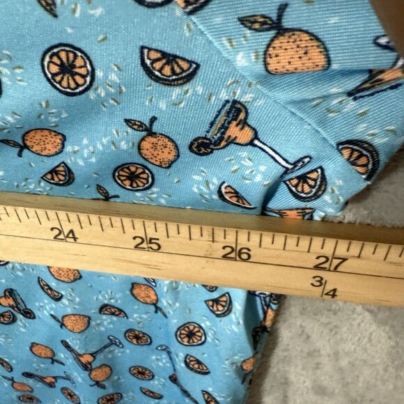 Callaway Opti-Dri Golf Polo Shirt 2XL Blue Print Athletic Stretch Orange Citrus - Picture 9 of 10